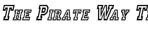 Font : Princeton-Condensed-Italic 2 Custom Text : The Pirate Way Test your own text here Click to download or to view this font on a tshirt that can be custom printed in Bali
